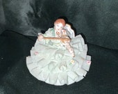 Irish Dresden Josephine Playing Violin Emerald Collection Muller Volkstedt MZ ca. 1980s