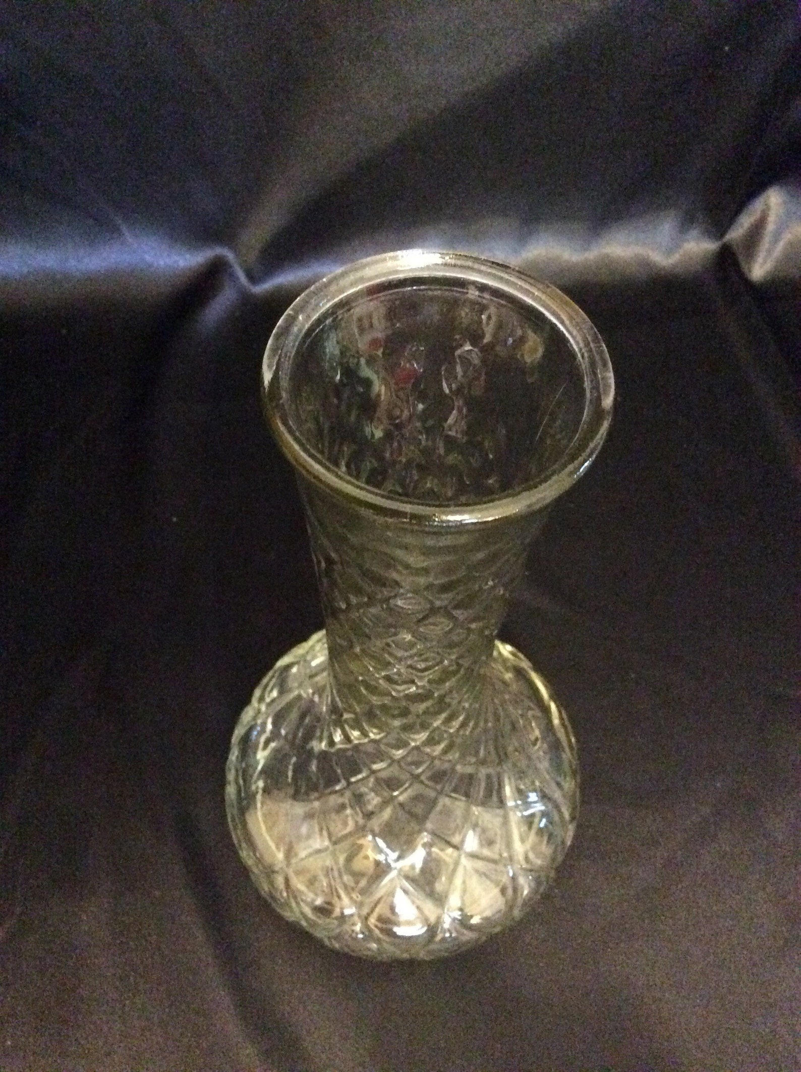 Hoosier Glass 4095 Rhombus Clear Glass Vase Etsy