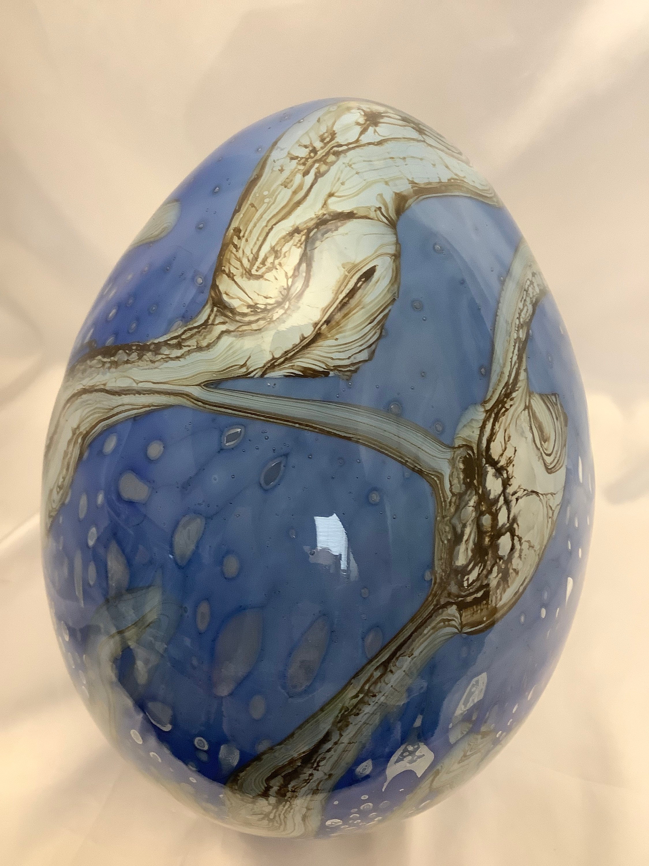 Art Glass 13 Blue Egg Hand Blown Art Voor Ons New York Etsy