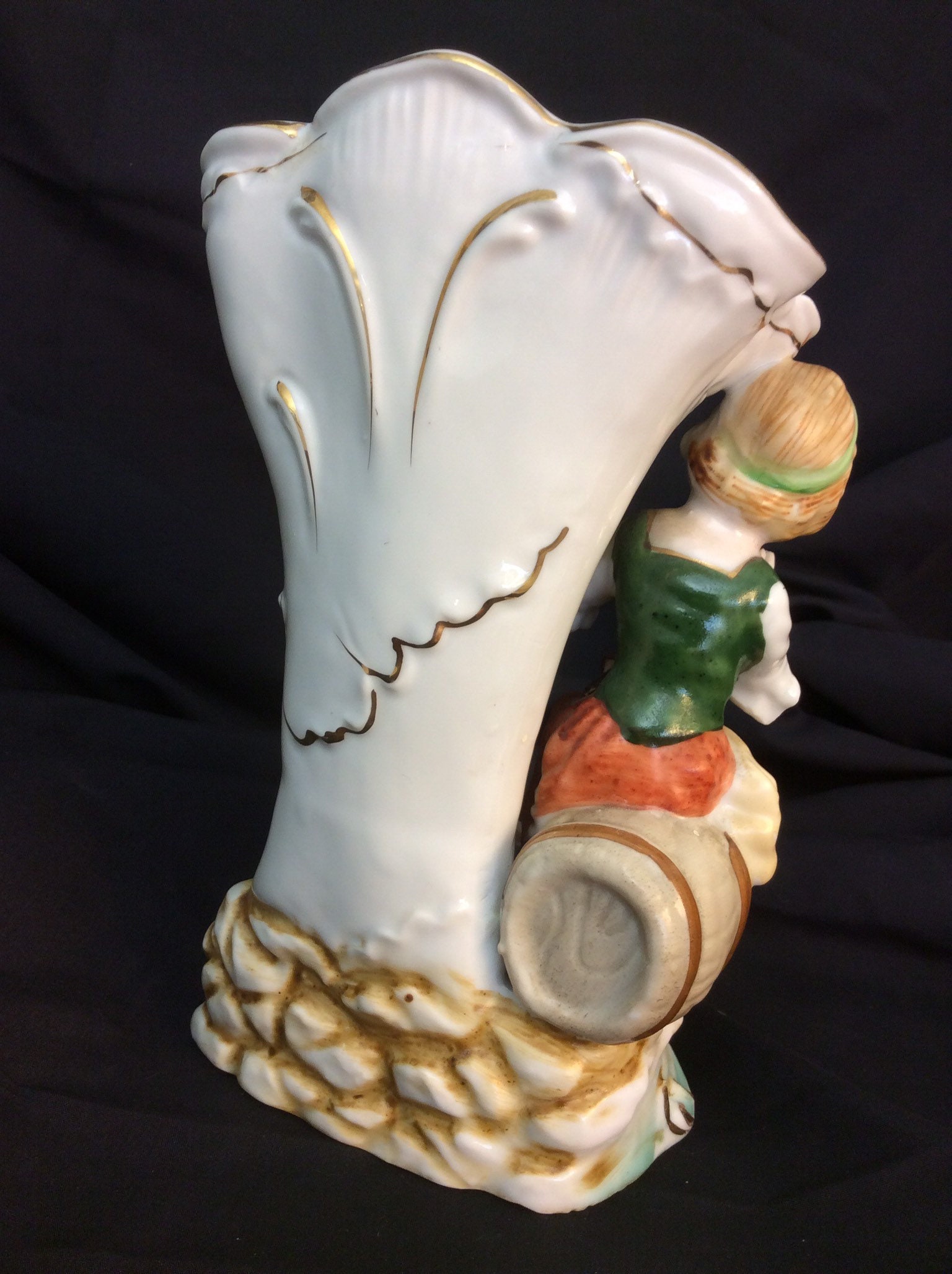 Lady Figurine Planter with applied flowers and dove Etsy