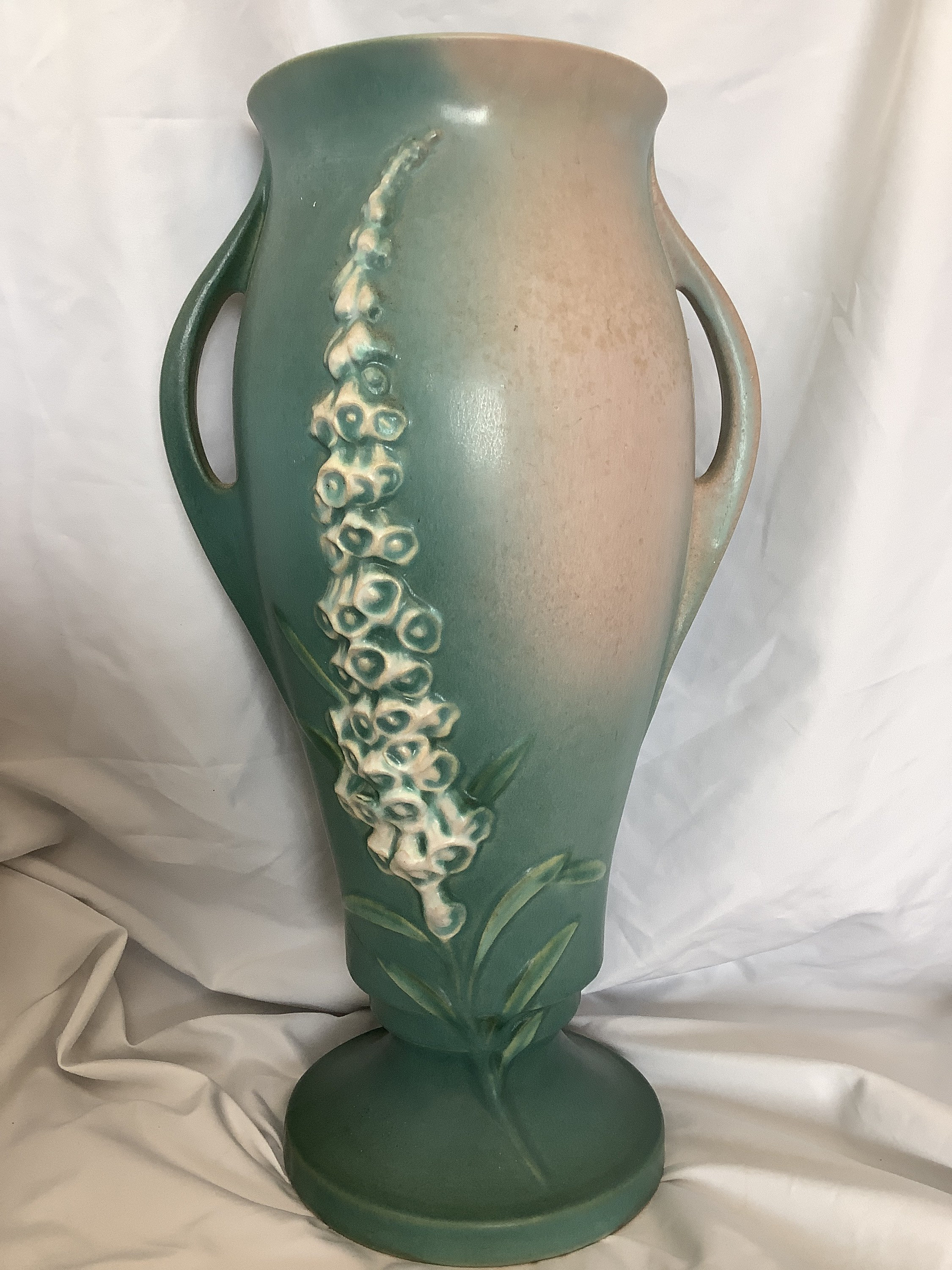Roseville Foxglove 5415 Green Vase ca. 1942 Etsy