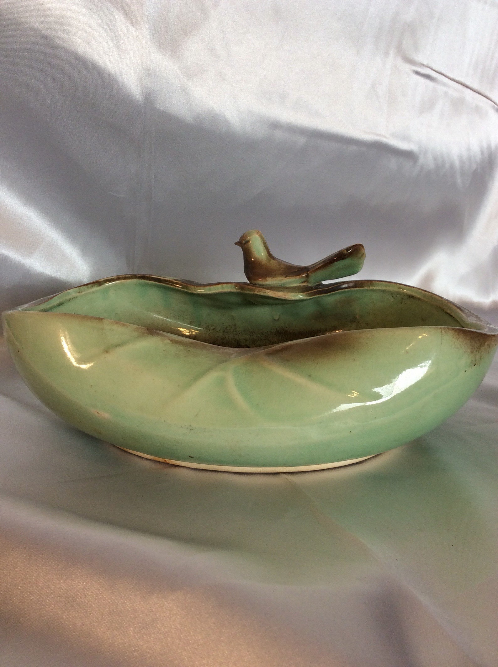 Mccoy Vintage Green Novelty Bowl Bird in Tree Ca. 1950 Etsy