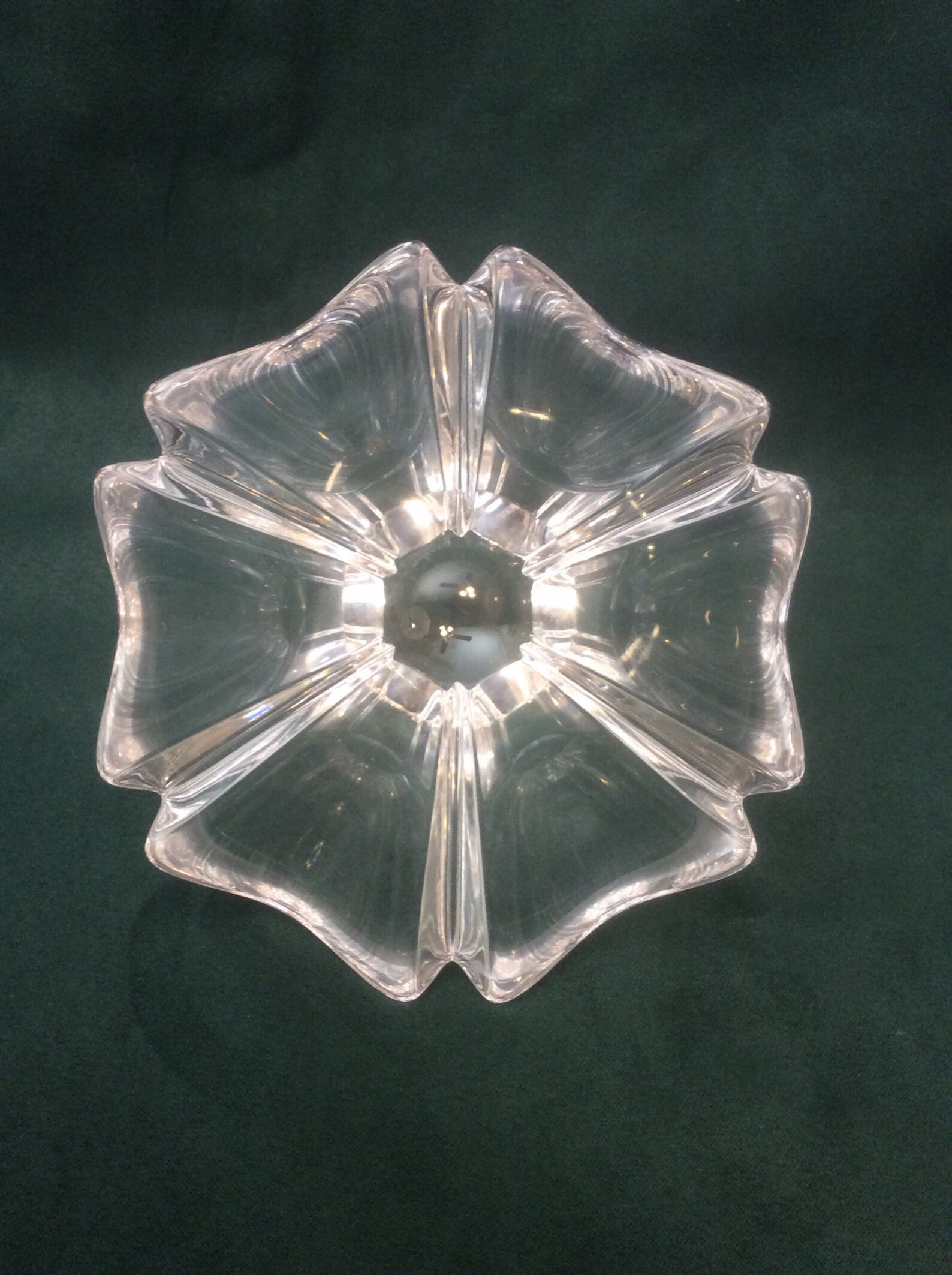 Orrefors Orion Crystal Fluted 6 Sided Nut or Bon Bon Bowl Etsy