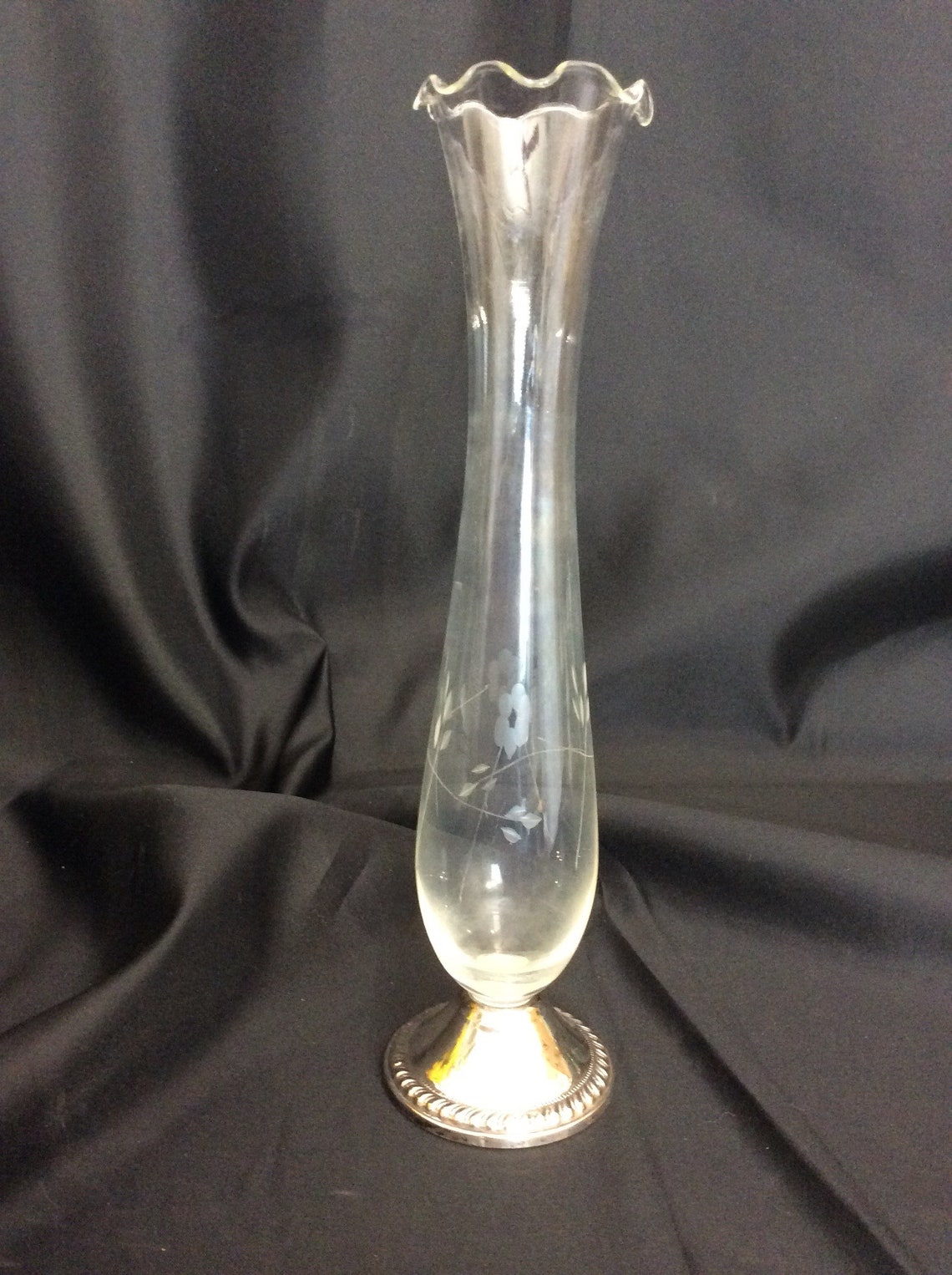 Duchin Creation Sterling Silver Base Bud Vase Etched Etsy