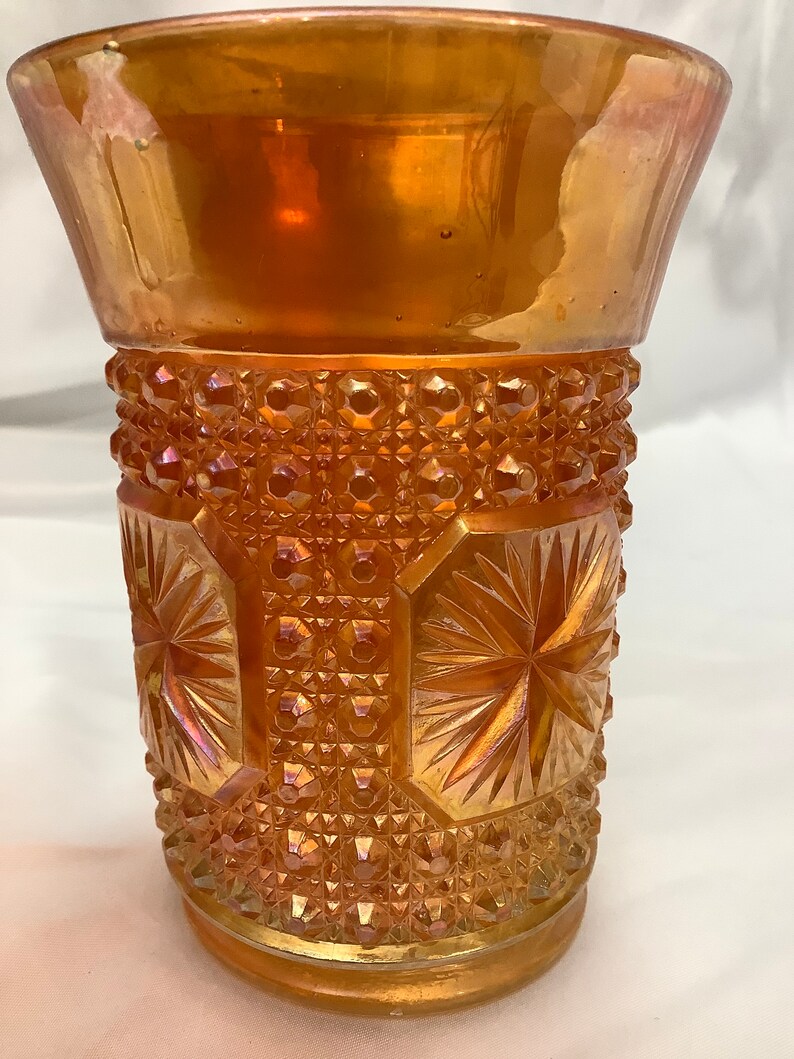 Marigold Imperial Star Medallion tumbler fluted rim