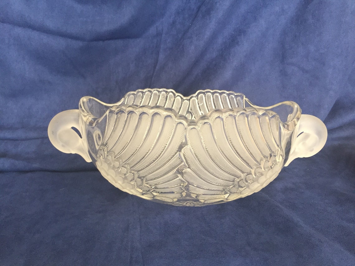 Crystal Swan Bowl Frosted Head Handles by Mikasa Walther Etsy