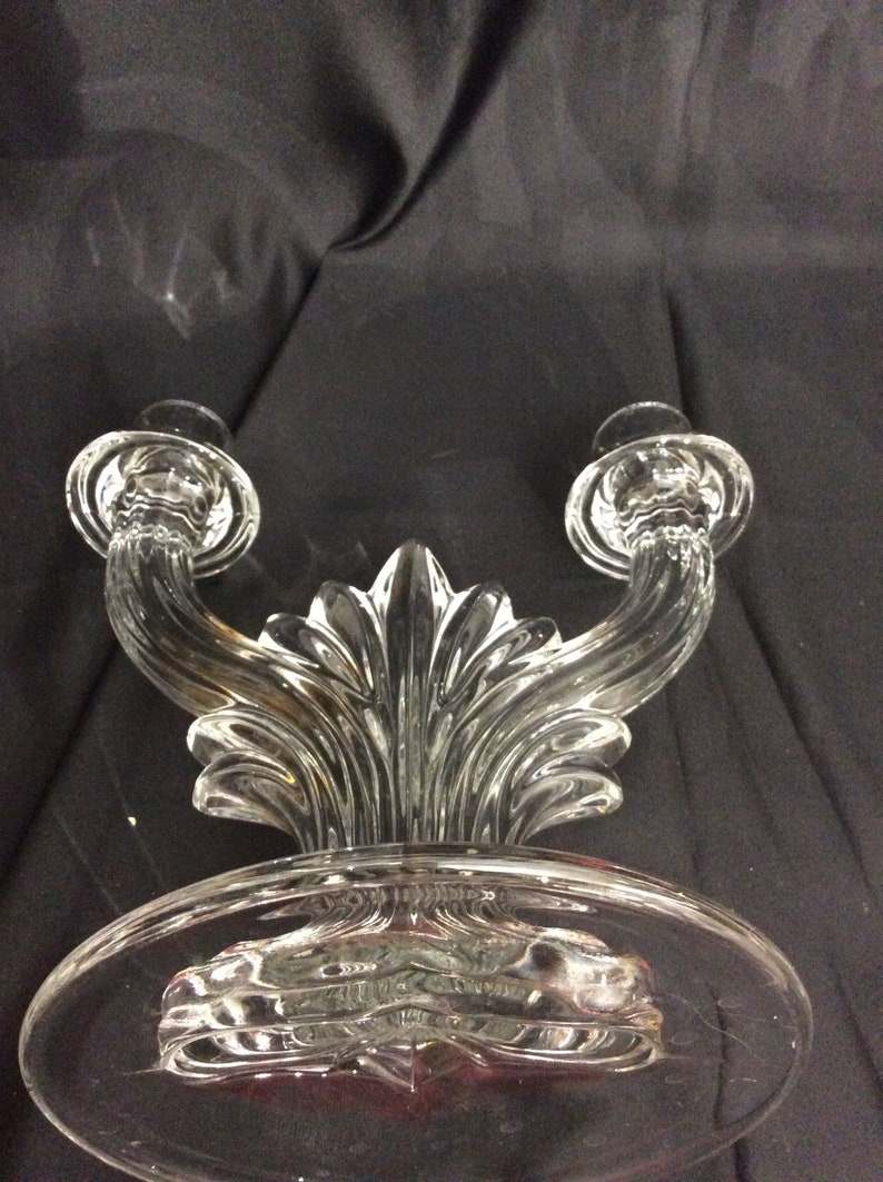 Crystal Two Arm Candelabras With Prisms and Bobeches Fostoria Etsy