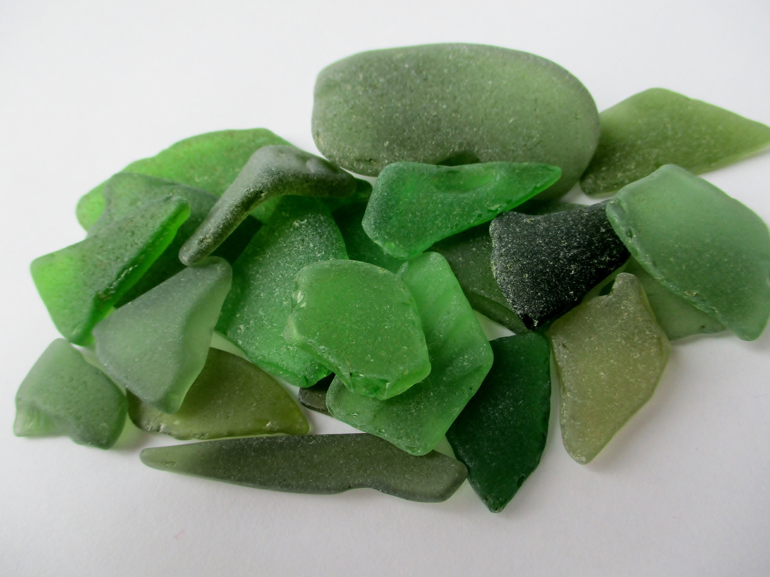 Authentic Green Sea Glass 23 Pcs Etsy