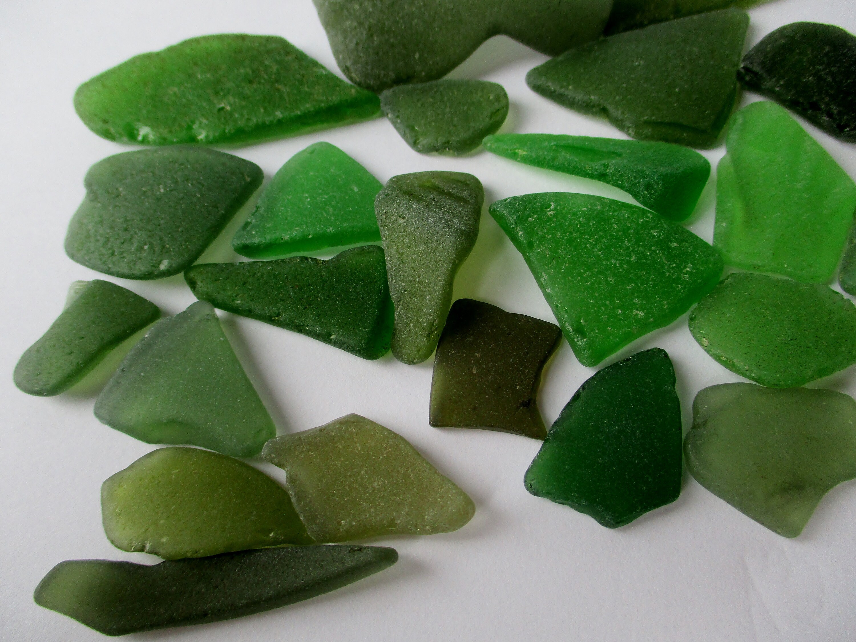 Authentic Green Sea Glass 23 Pcs Etsy
