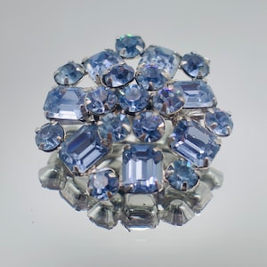 Vintage Blue Rhinestone Brooch