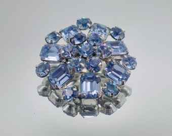 Vintage Blaue Strass Brosche