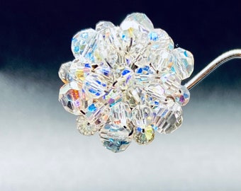 Vintage Crystal Cluster Earrings