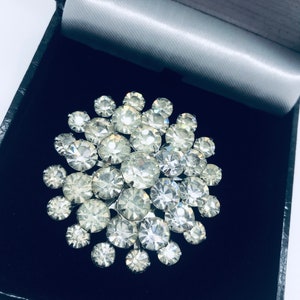 Large Vintage Rhinestone Brooch