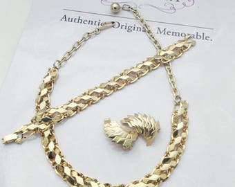 Goldtone 1960's Demi Parure Set