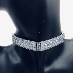 Blue Rhinestone Choker