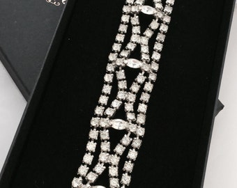 1950's Wide Rhinestone Bracelet