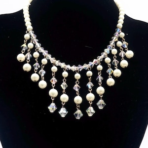 Vintage Pearl and Crystal Necklace