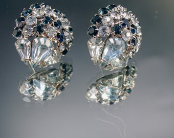 Vintage Rhinestone Cluster Earrings