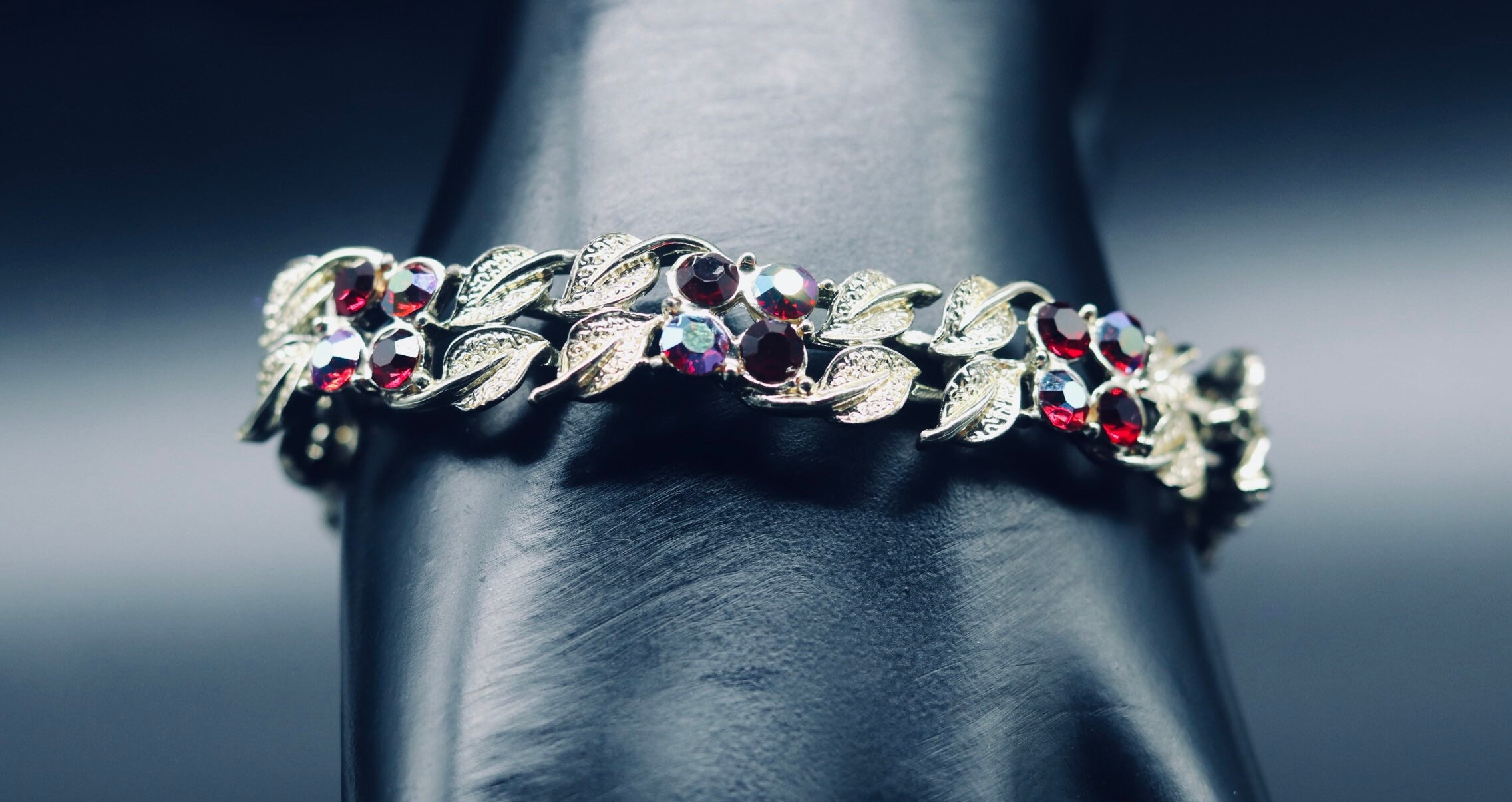 Vintage Red Rhinestone Bracelet