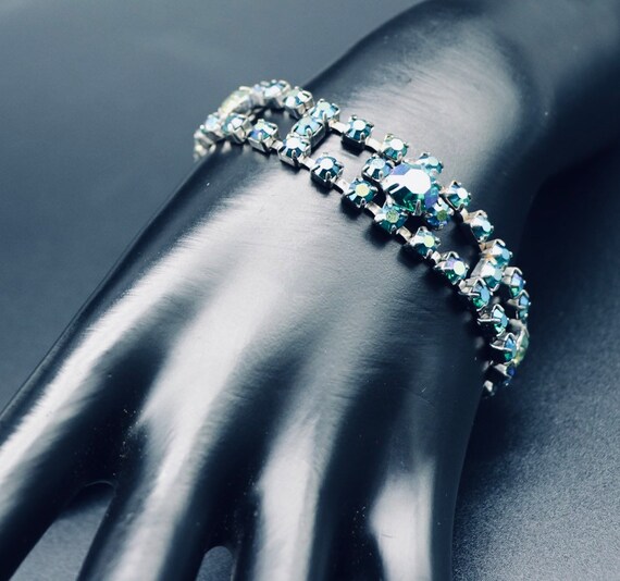 Bracelet Vintage Strass Fantaisie - Années 1970 - Occasion
