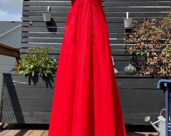 70's/80's Tahiti Imports Red Seashell Maxi Sundress Sz XXS