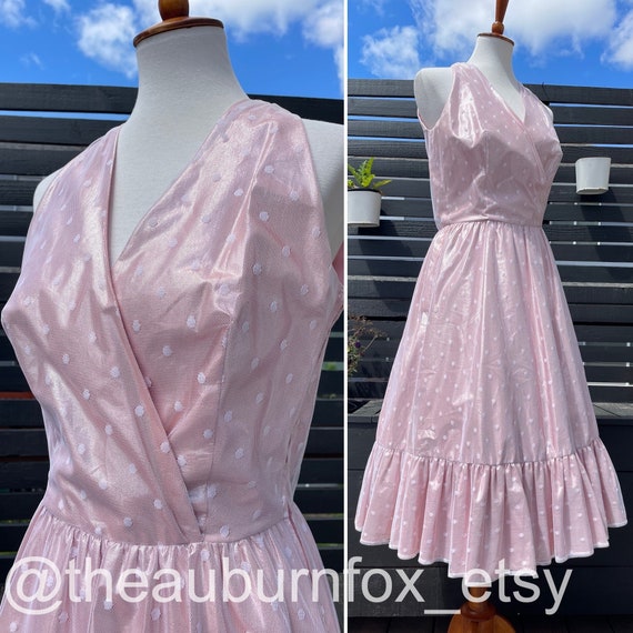 Halston III Rose Gold Midi Dress With Polka Dot Lace Overlay Sz 10 - Etsy Australia Halston III Rose Gold Midi Dress With Polka Dot Lace Overlay Sz 10 - Etsy Australia