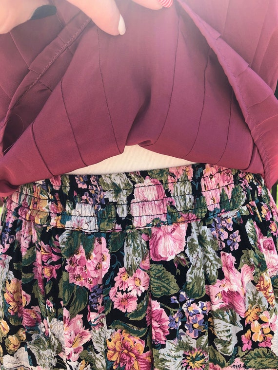 90's Flouncy Floral Starina Mini Skirt Sz S - image 4