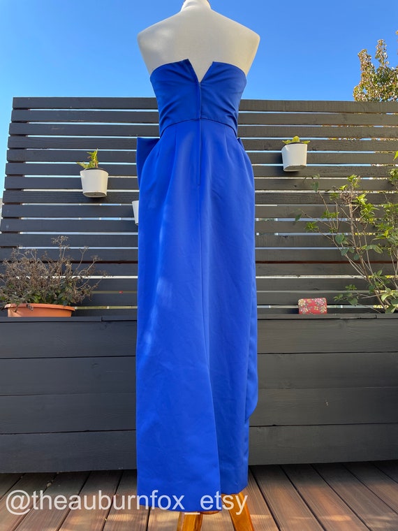 80's Victor Costa Royal Blue Strapless Gown Sz XS - image 7