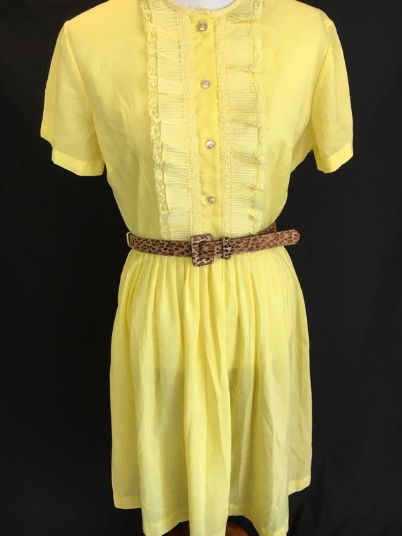 Pretty 50's Lemon Yellow Day Dress - image 2