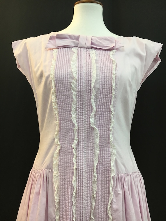 50's Lavender Betty Barclay Bow & Lace Dress