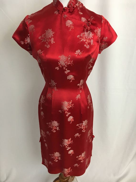 Beautiful 50's Cherry Red Silk Royal Hawaiian Che… - image 1