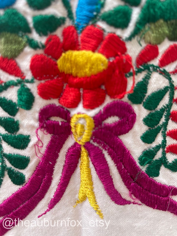 Vintage Embroidered Folk Dress Sz M - image 10