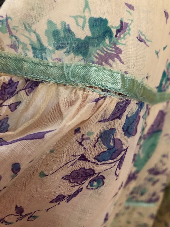 Vintage Indian Cotton Dress in Lavender & Seafoam… - image 9