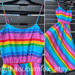 70's Rainbow Sundress Sz XS