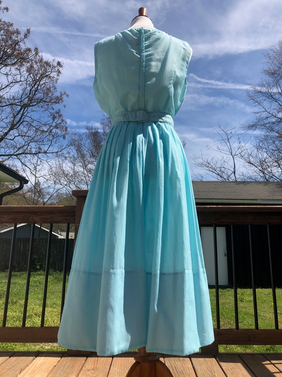 50's Sky Blue L'Aiglon Midi Dress Sz M - image 7