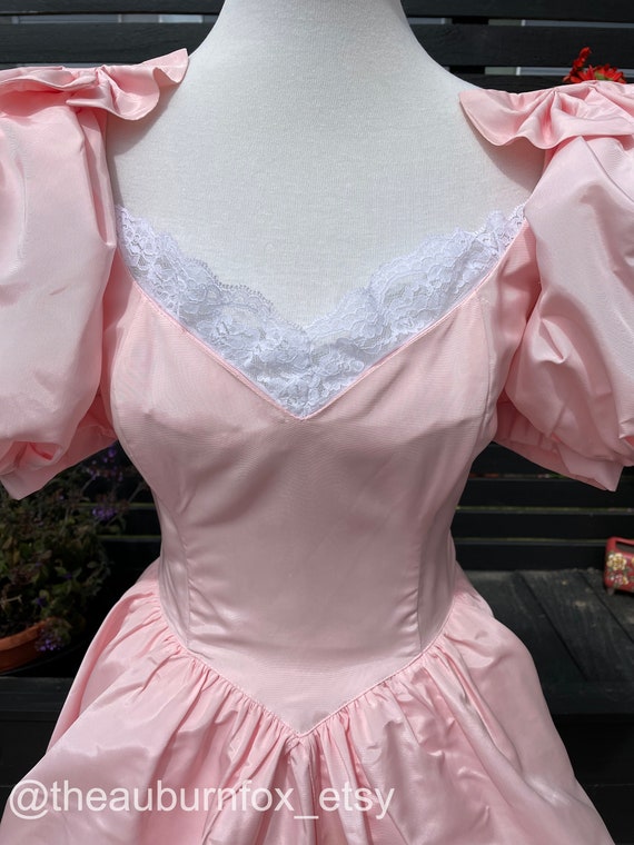1985 Gunne Sax Pink Taffeta Formal Gown Sz S - image 2