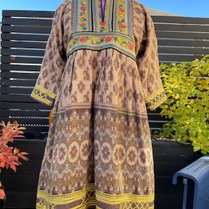 Vintage Ethnic Woven Mini Dress with Embroidery Sz S