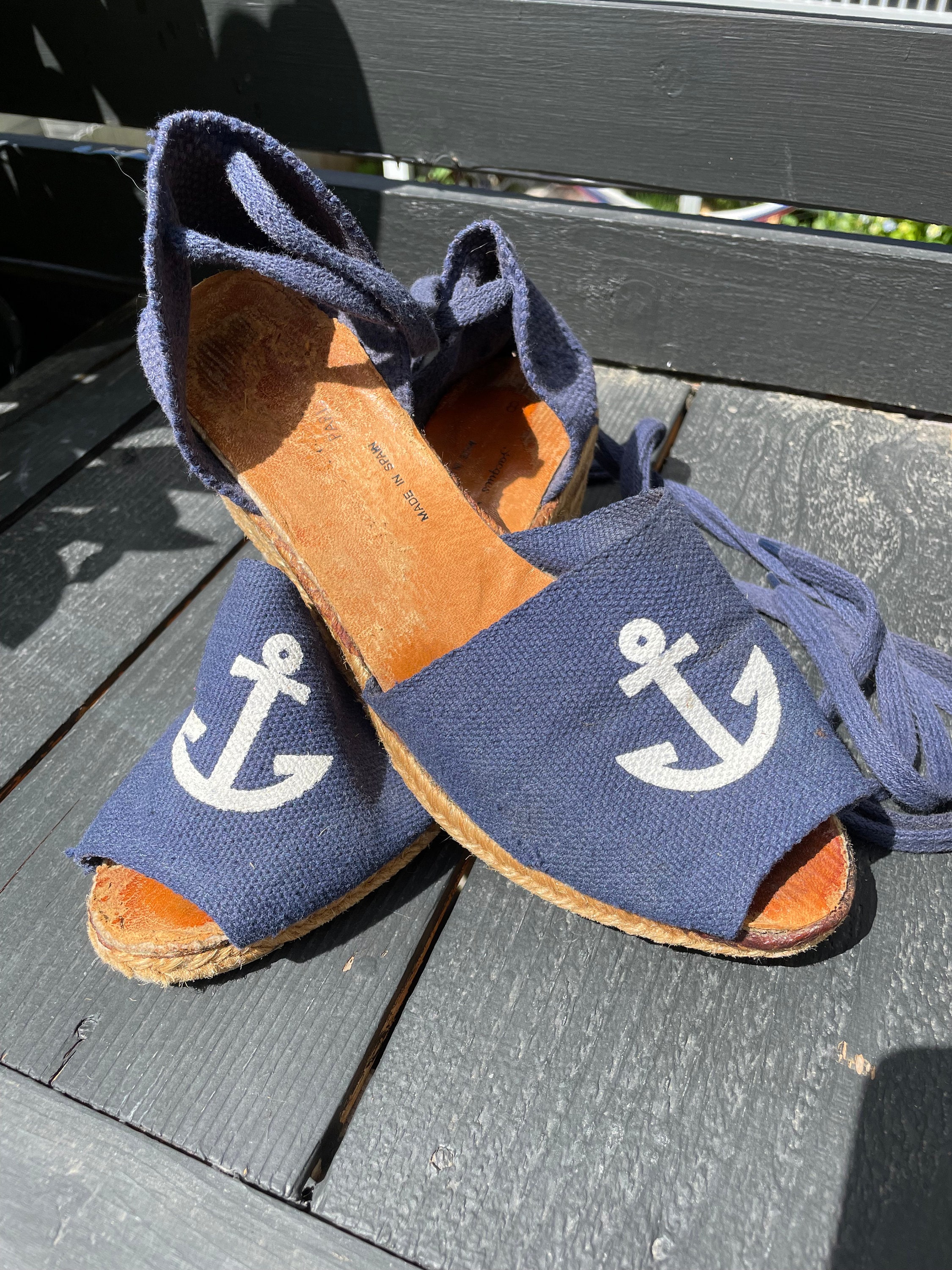 Early 70 s Jacques Cohen Made in Spain Anchor Espadrilles Sz 7.5 Etsy Canada