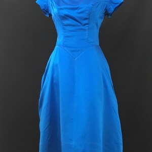 1950's Blue Satin Cocktail Dress - Etsy