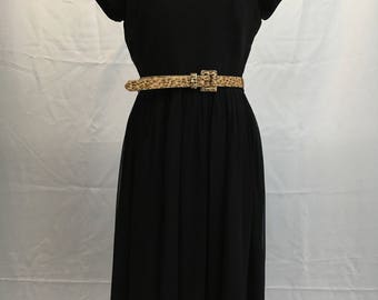 60's Chiffon Black Carol Brent Dress