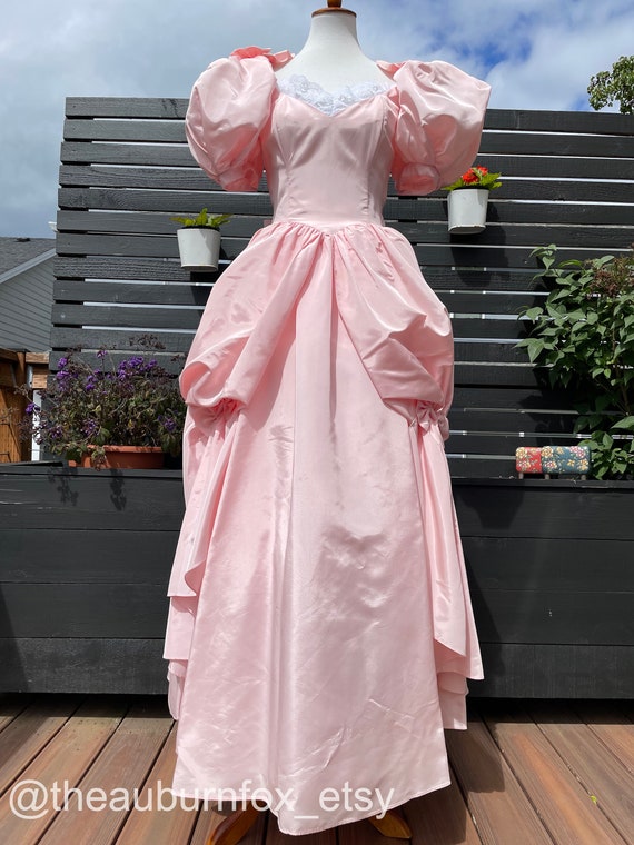 1985 Gunne Sax Pink Taffeta Formal Gown Sz S - image 4