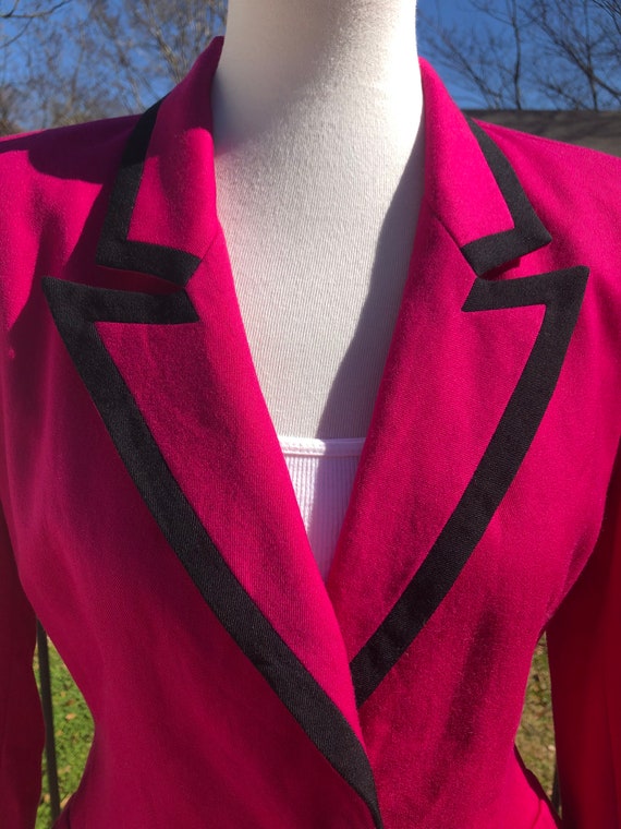 90's I. Magnin Magenta Pink Jacket Sz L - image 2