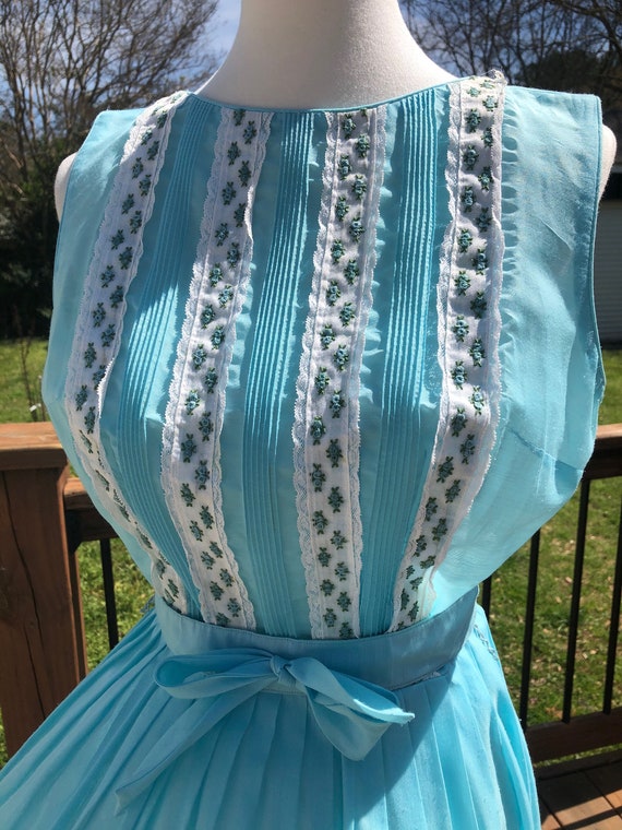 50's Sky Blue L'Aiglon Midi Dress Sz M - image 2