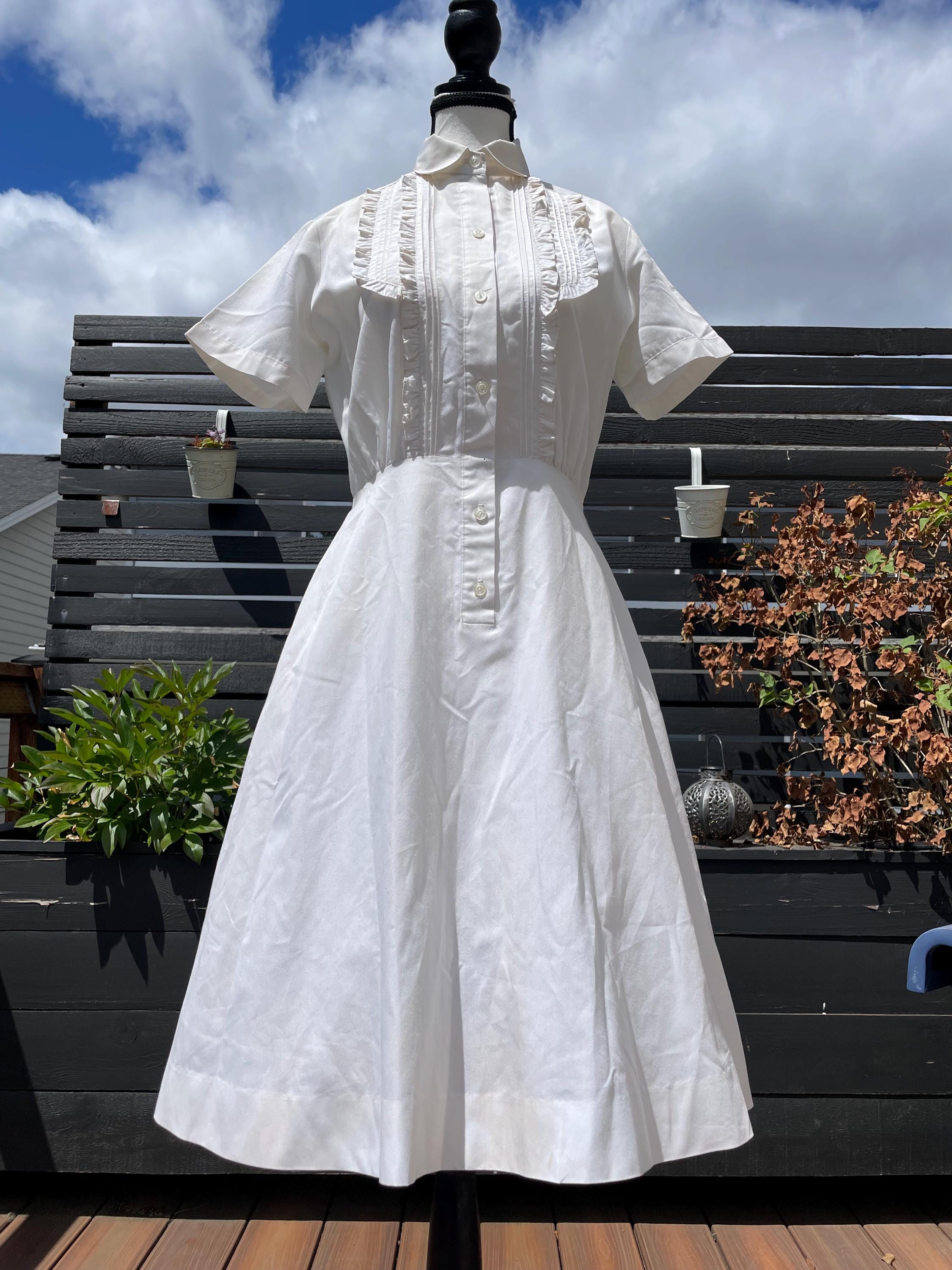 ビンテージ アンティーク 70s ホワイトシンプル ドレス ワンピース 希少美品 ビンテージ アンティーク 70s ホワイトシンプル ドレス ワン