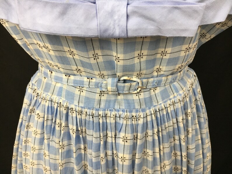 Adorable 1950's Blue & White Check Day Dress image 4