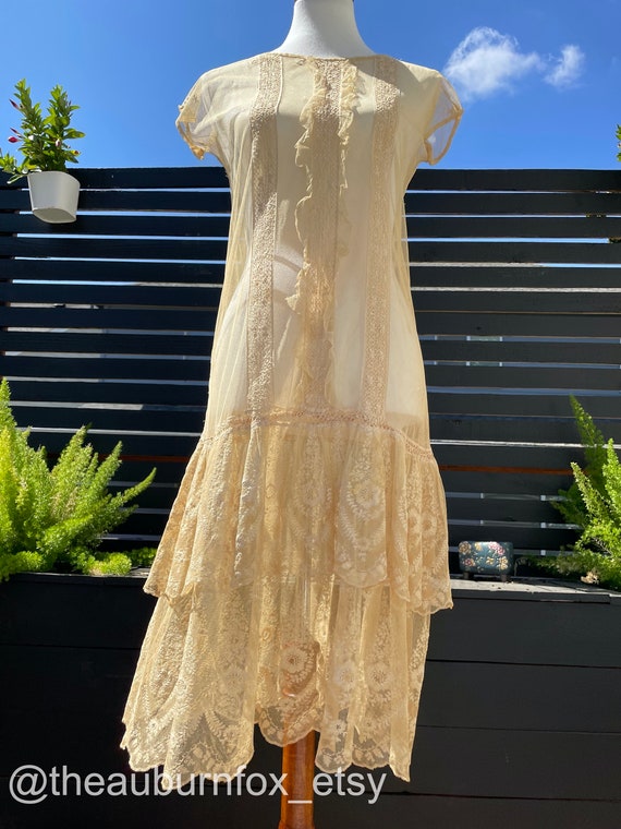 1920's Lace Dress Sz S - image 3