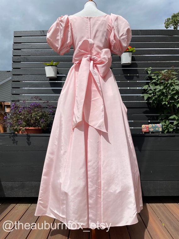1985 Gunne Sax Pink Taffeta Formal Gown Sz S - image 8