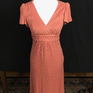 90&#39;s  Betsey Johnson Desert Rose Flutter Sleeve Dress