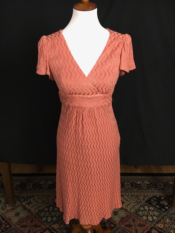 90's Betsey Johnson Desert Rose Flutter Sleeve Dr