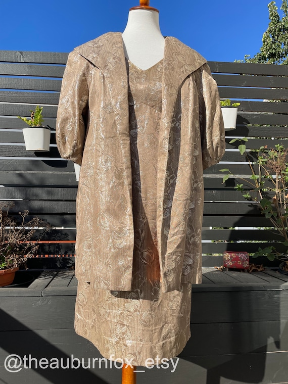 1950s Green Sculptural Lilli Diamond Dress & Jacket
